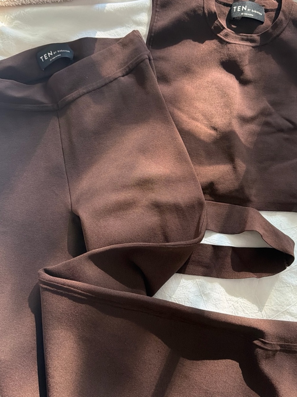 Aritzia Brown Knit Wide-Leg going out set